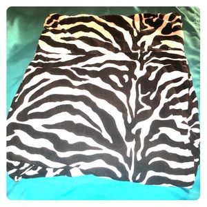 Zebra striped mini skirt